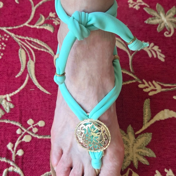 Chula Tulum Teal Interchangeable Ankle Wrap Sandals size 6 - Picture 4 of 15
